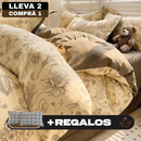 [Llevá 2 Pagá 1] Juego de Cama Completo Estampado en Algodón y Poliéster +2 Fundas para Almohada