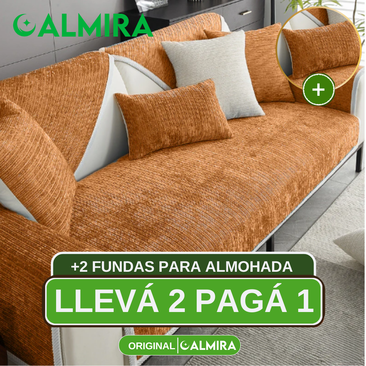 [Llevá 2 Pagá 1] Funda de Sofá Completa en Algodón y Poliéster +2 REGALOS: Almohadones