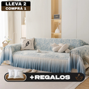 [Llevá 2 Pagá 1] Funda para Sofá Vera de Algodón y Viscosa con Estampa Elegante y Faldones Laterales +REGALO: 2 Almohadas