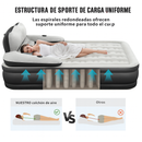 [Llevá 2 Pagá 1] Colchón Portátil de Dos Plazas con Apoyo para la Cabeza, Triple Revestimiento y Antidesgarro +REGALO: Bomba de Aire Eléctrica