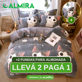 [Llevá 2 Pagá 1] Juego de Ropa de Cama en Algodón y Lana + REGALO: 2 Fundas para Almohada