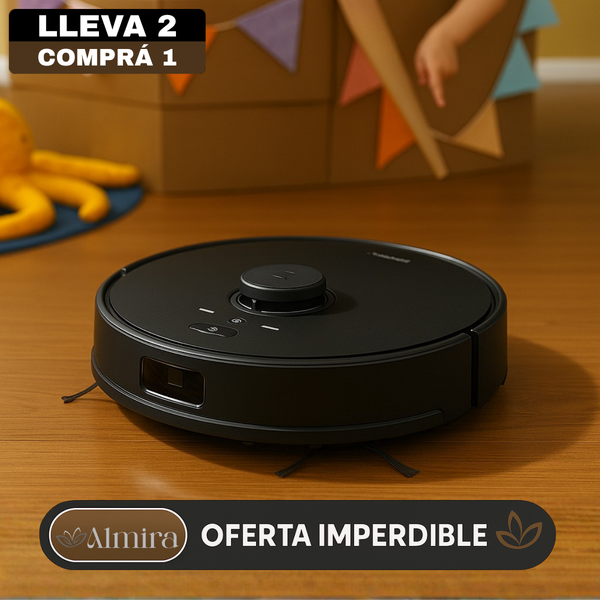 [Llevá 2 Pagá 1] Robot Aspiradora CleanUp Inteligente con Sensor Anticaída, Aspira, Barre y Pasa el Trapo + Repuesto de Accesorios