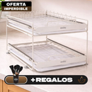Escurridor de Acero Inoxidable de 2 Niveles con sistema inteligente de drenaje +REGALO: Kit de Utensilios de Cocina
