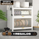 Escurridor Multifuncional Completo de Acero Inoxidable y Tapas de Vidrio +REGALO: Kit de Utensilios de Cocina