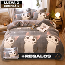 [Llevá 2 Pagá 1] Juego de Ropa de Cama en Algodón y Lana + REGALO: 2 Fundas para Almohada